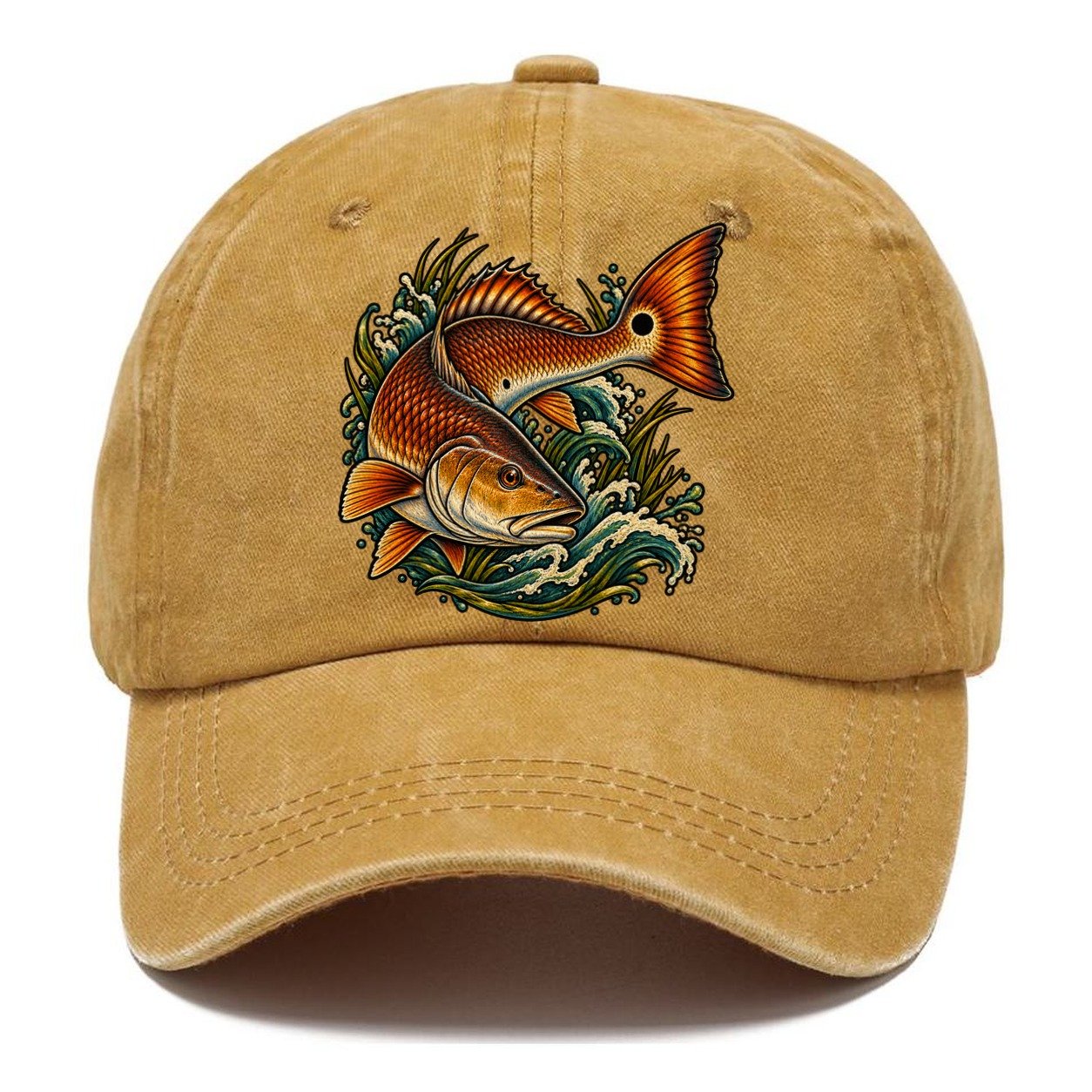 Redfish Tail Spot Fishing Club Classic Cap – Golden Harvest