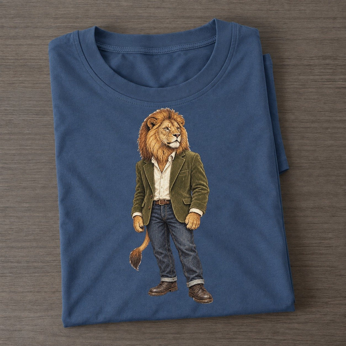 Lion Wardrobe Portrait Wild Wardrobe Portraits Classic T-shirt – Twilight Navy
