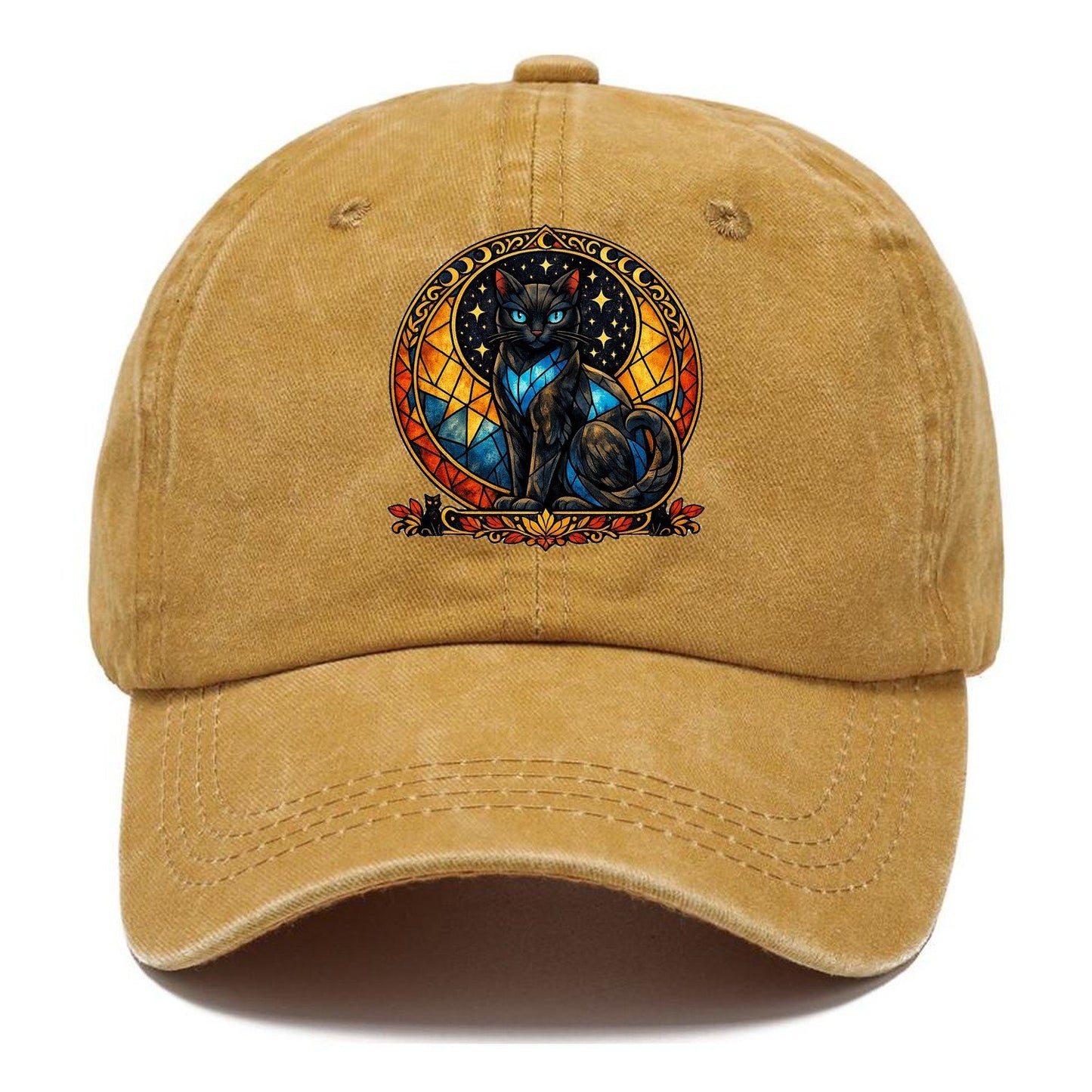 Stained Glass Black Cat Classic Cap – Golden Harvest