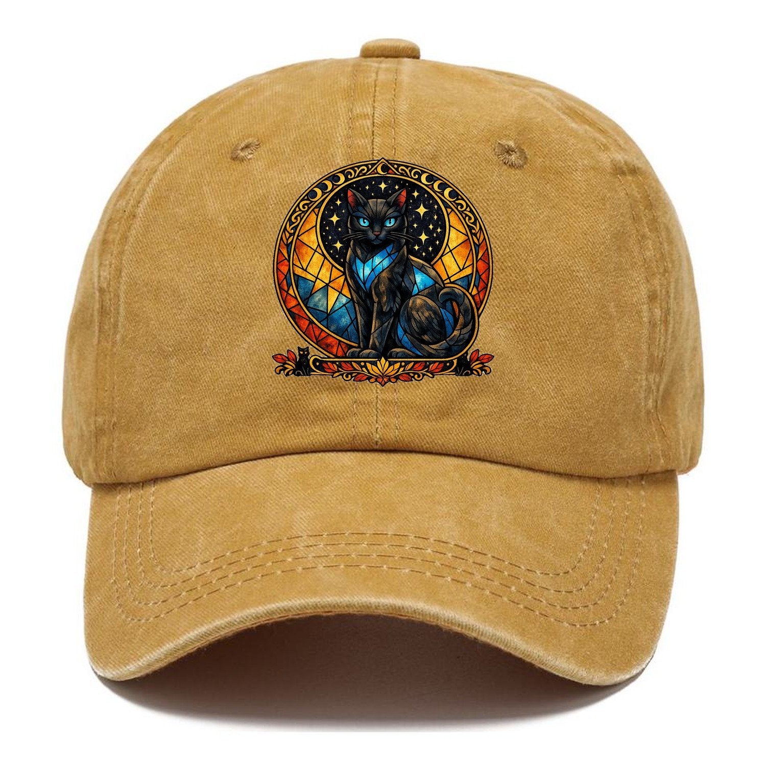 Stained Glass Black Cat Classic Cap – Golden Harvest