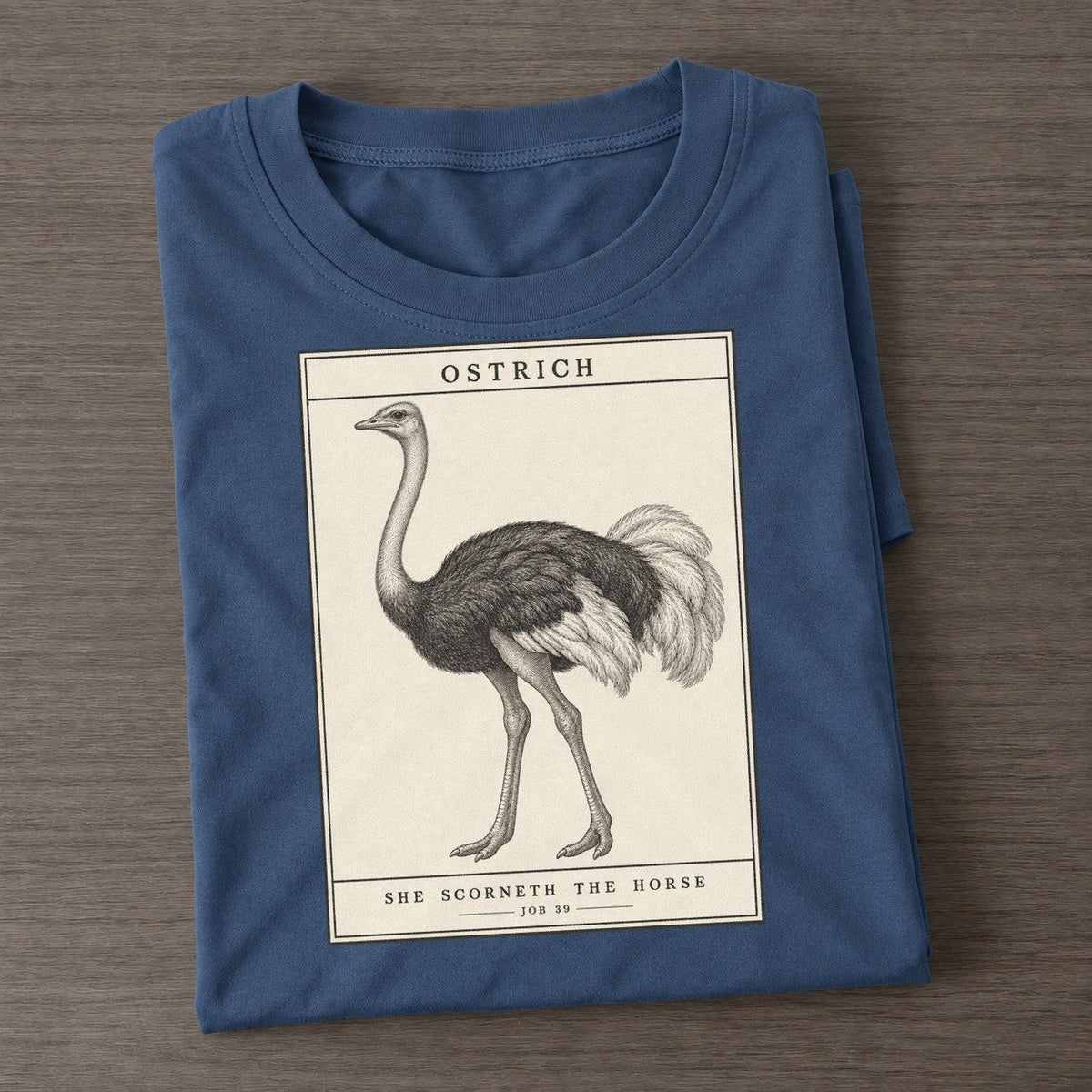 Ostrich Specimen Plate Creature Canticle Classic T-shirt – Twilight Navy