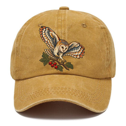 Barn Owl And Hawthorn Berries Uk Culture Heritage Classic Cap – Golden Harvest