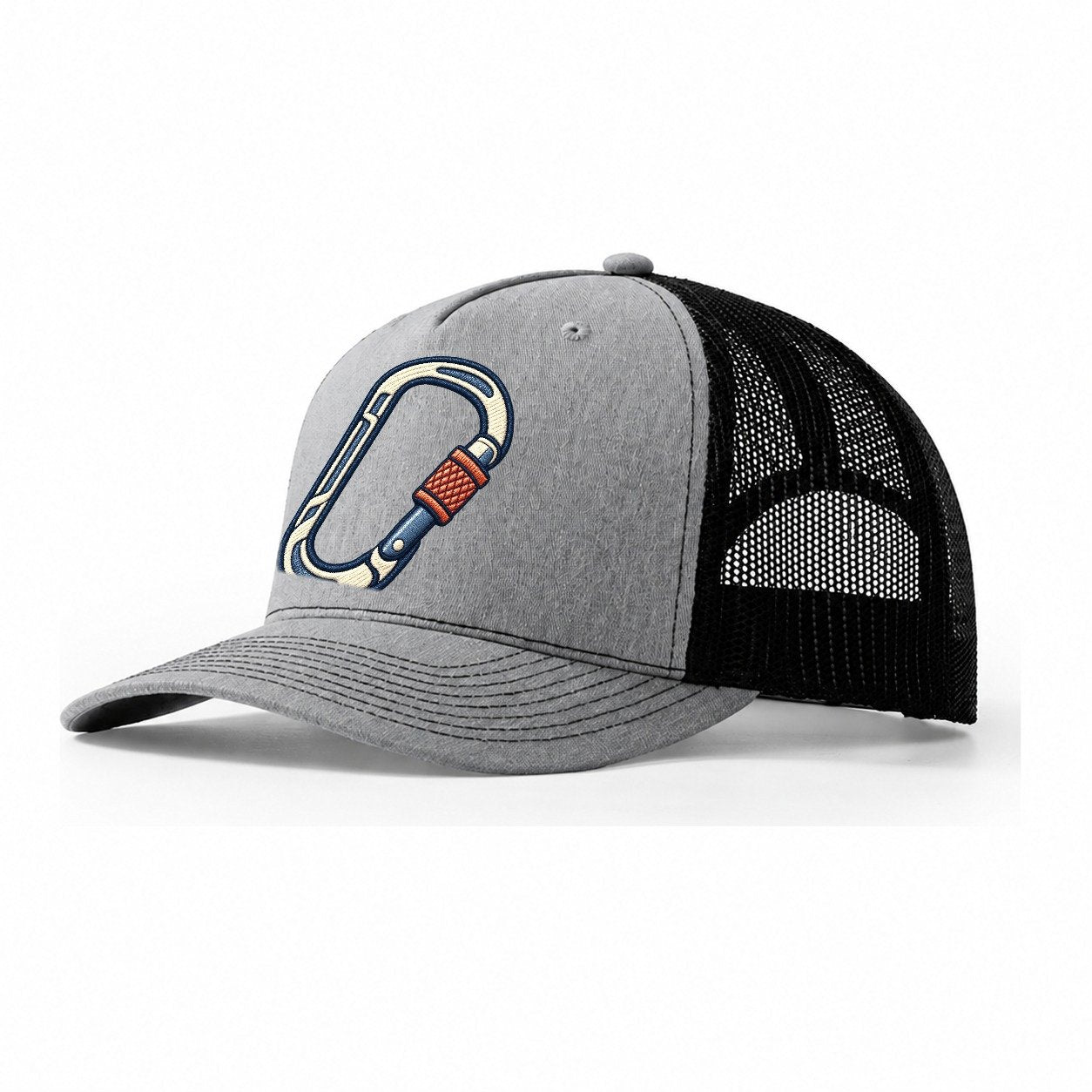 Climbing Carabiner Tiny Solo Marks Trucker Hat – Sport Grey Black