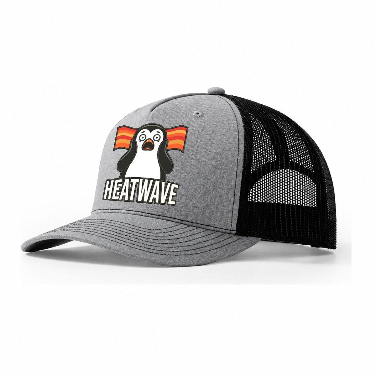 Penguin Scream Heatwave Scream Trucker Hat – Sport Grey Black