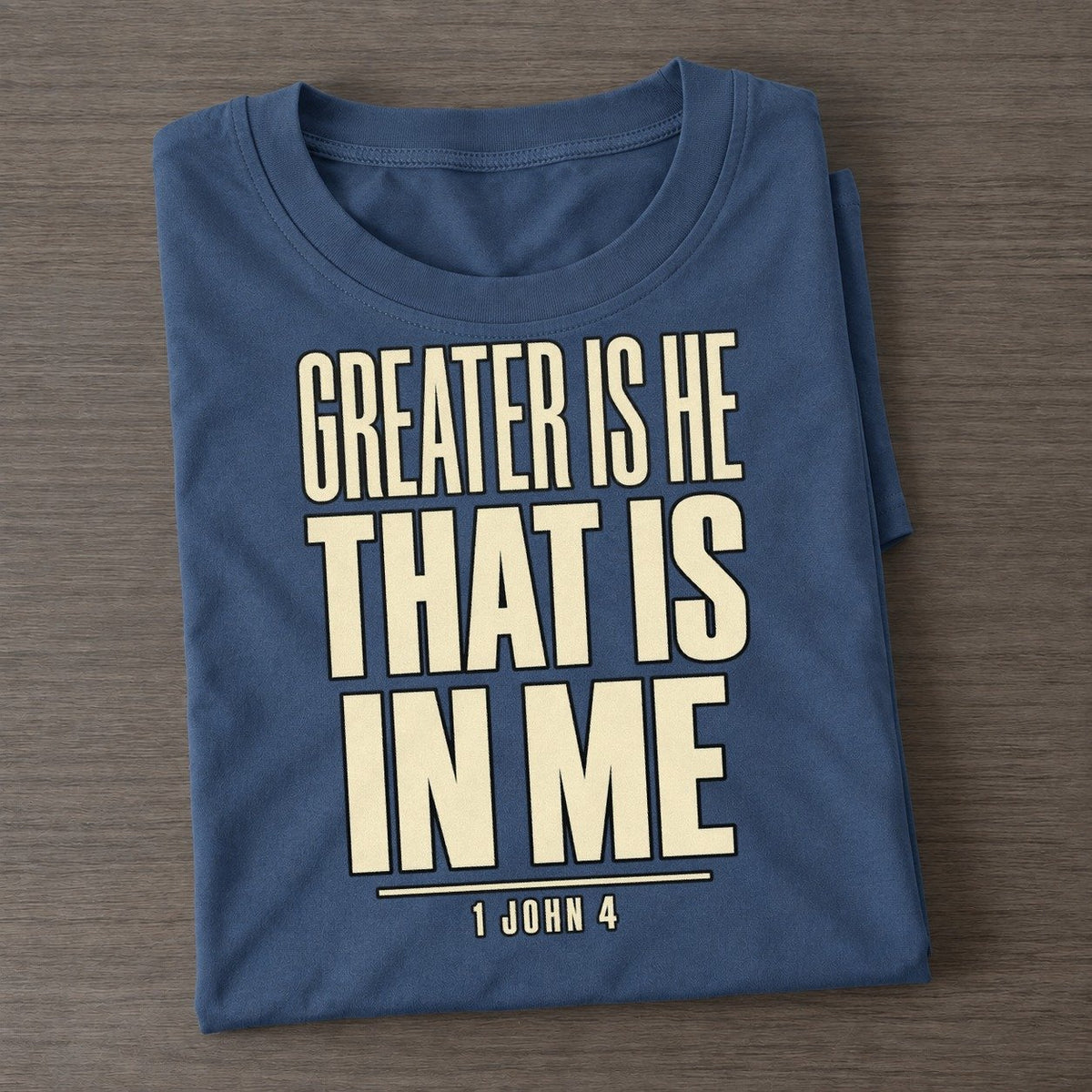 Greater Is He That Plain Gospel Classic T-shirt – Twilight Navy