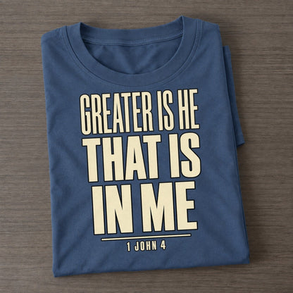 Greater Is He That Plain Gospel Classic T-shirt – Twilight Navy