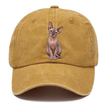 Sphynx Seated Portrait Realistic Cat Portrait Classic Cap – Golden Harvest