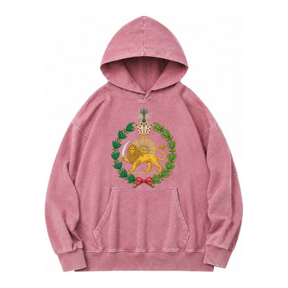 Iran Lion Vintage Washed Hoodie – Dusty Rose