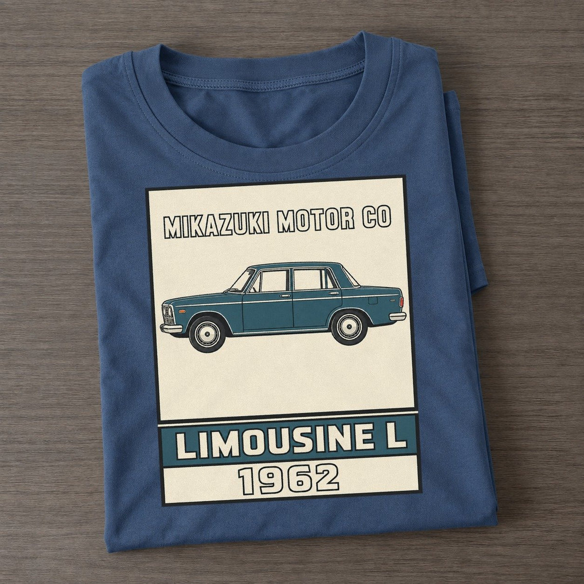 Mikazuki Limousine Showa Speed Plates Classic T-shirt – Twilight Navy
