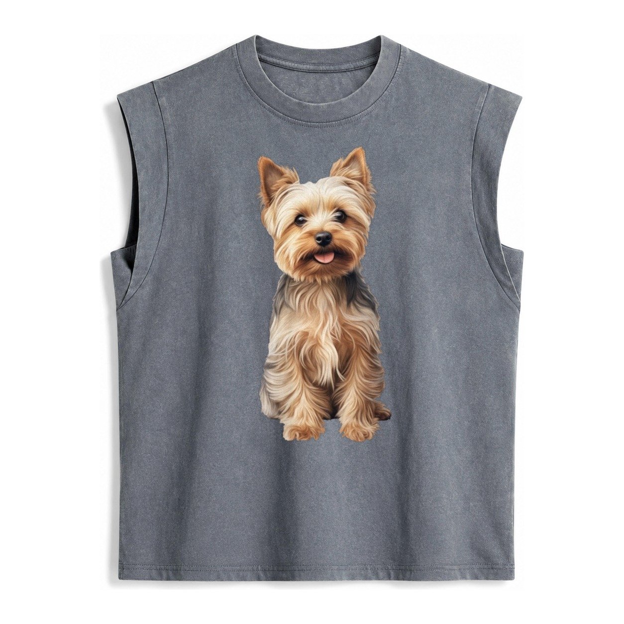 Yorkshire Terrier Dog Vintage Washed Tank – Grey