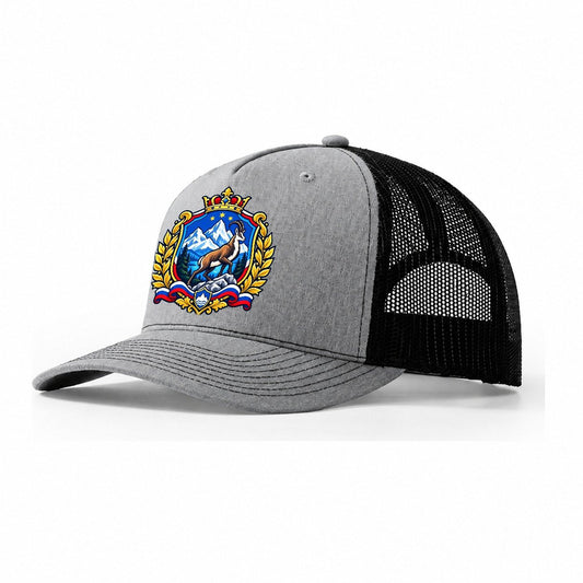 Slovenia Heraldic Crest Country Logos Trucker Hat – Sport Grey Black