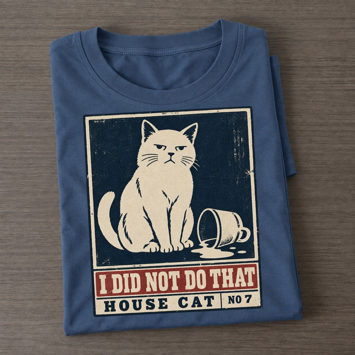 I Did Not Do That Neko Says No Classic T-shirt – Twilight Navy