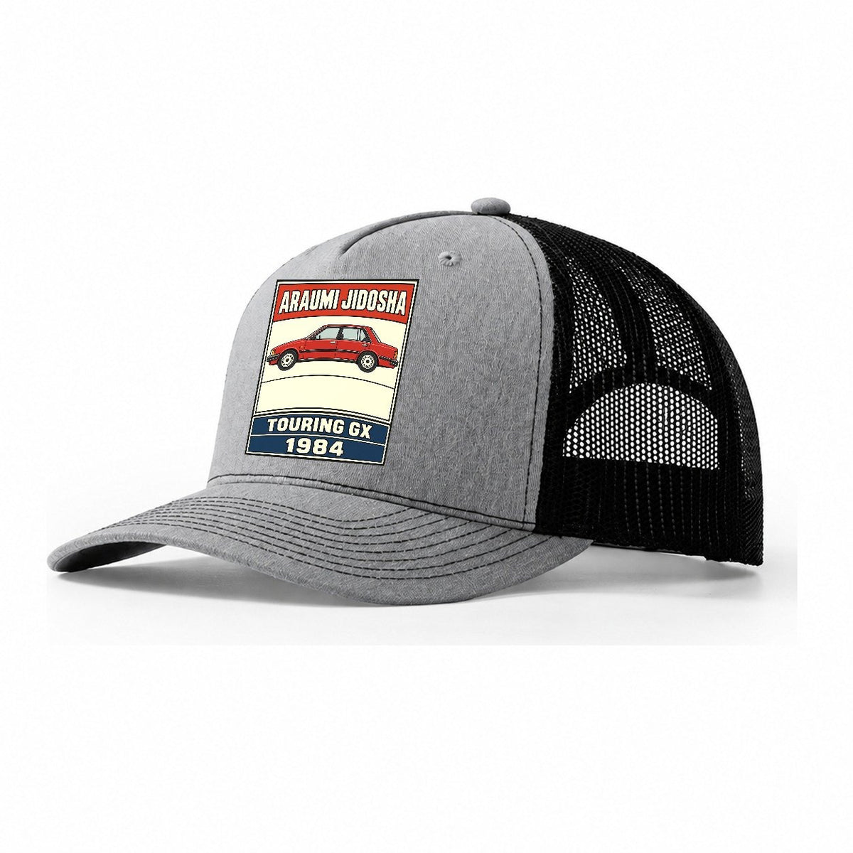 Araumi Touring Showa Speed Plates Trucker Hat – Sport Grey Black