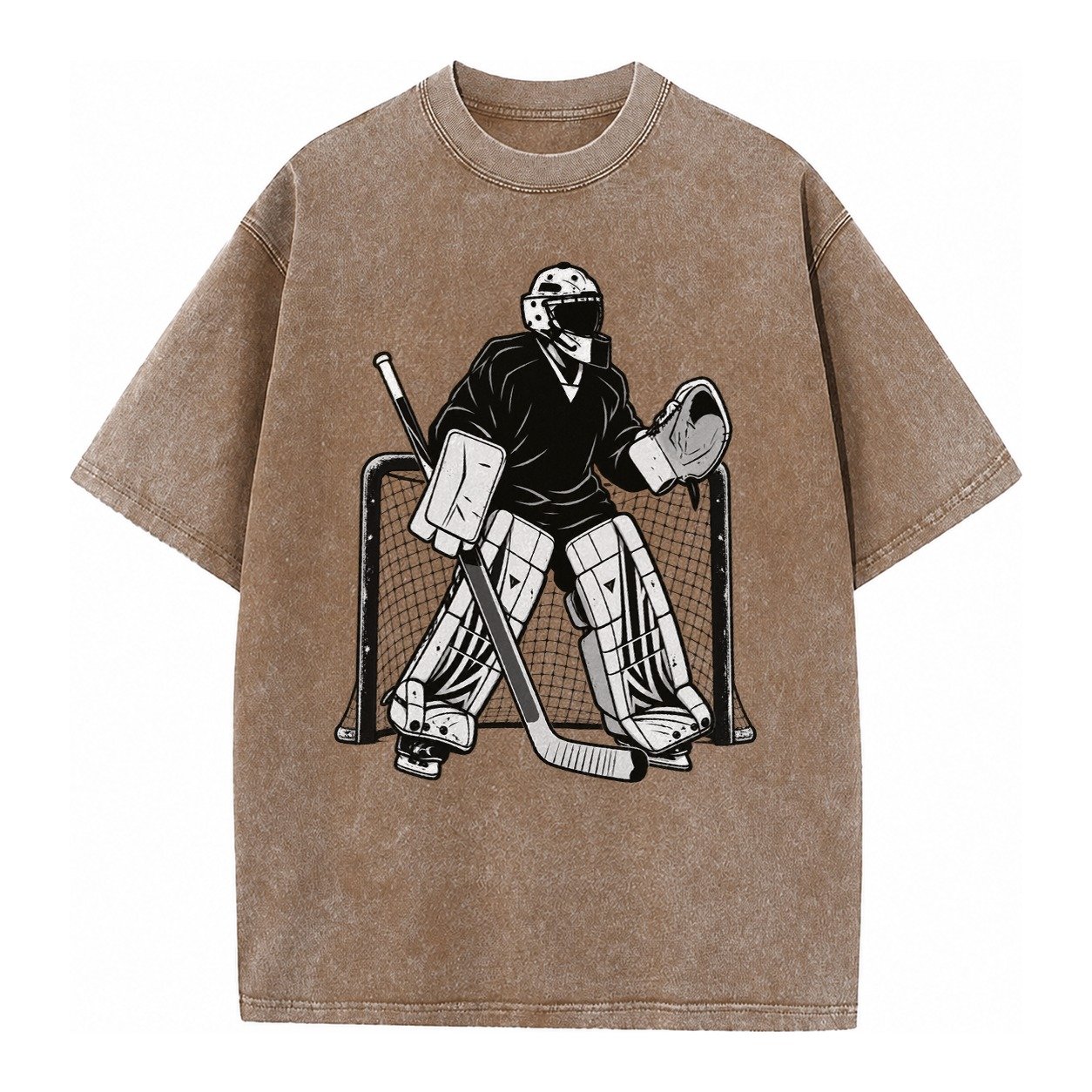 Hockey Goalie Vintage T-shirt – Brown