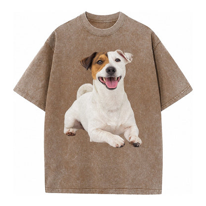 Jack Russell Terrier Dog Vintage T-shirt – Brown