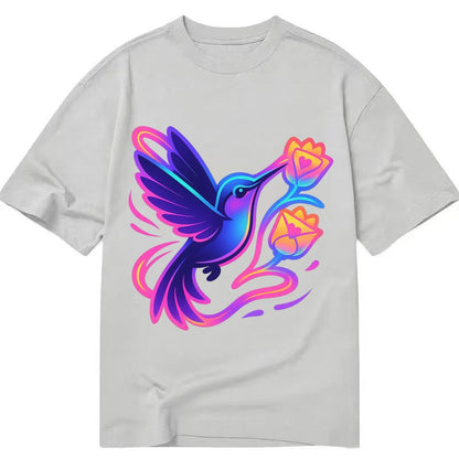 Hummingbird Delivering Miniature Love Letters Tucked Inside Classic T-shirt – Grey