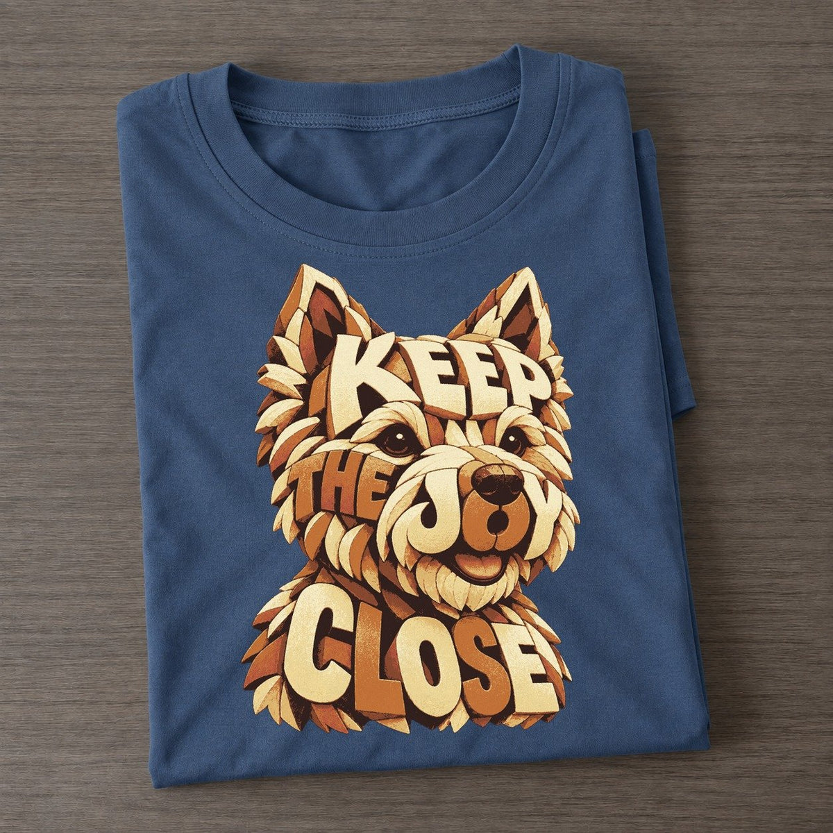 Westie Pointed Ears Letter Sculpture Classic T-shirt – Twilight Navy