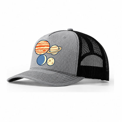 Planet Size Order Astronomy And Stargazing Trucker Hat – Sport Grey Black