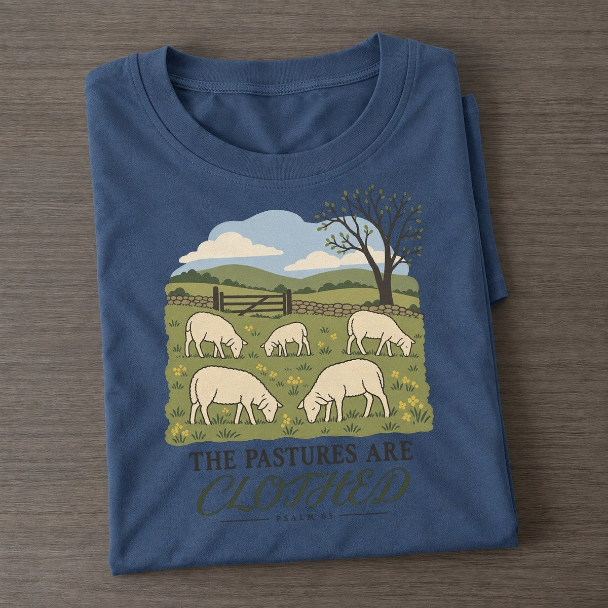 The Pastures Are Clothed The Counting Gate Classic T-shirt – Twilight Navy