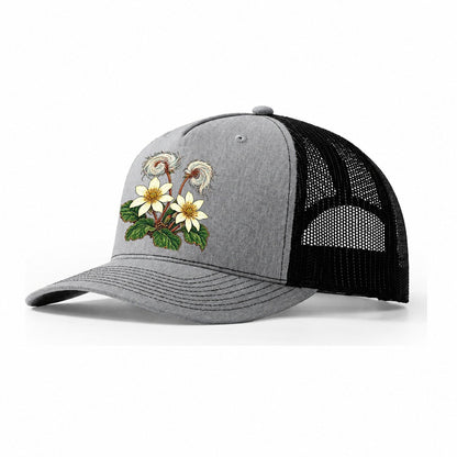 Northwest Territories Mountain Avens Canada Cultural Icons Trucker Hat – Sport Grey Black