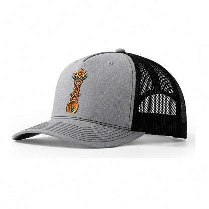 Welsh Love Spoon Carved For Friendship Uk Culture Heritage Trucker Hat – Sport Grey Black