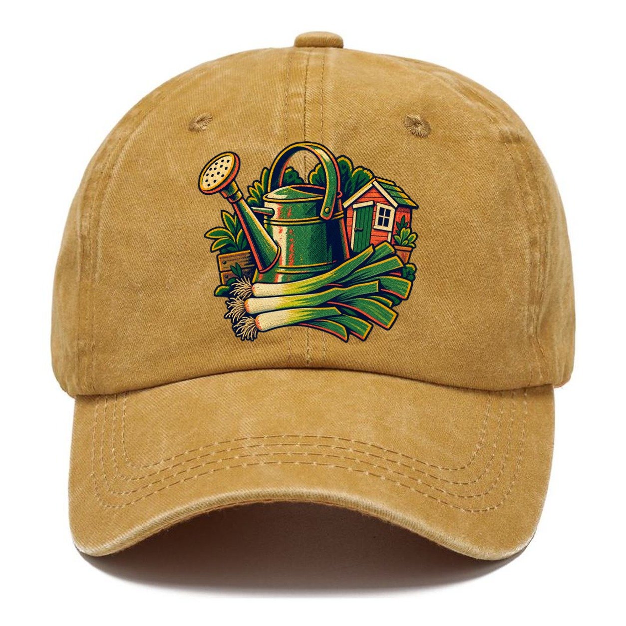 Allotment Shed Watering Can And Leeks Uk Culture Heritage Classic Cap – Golden Harvest