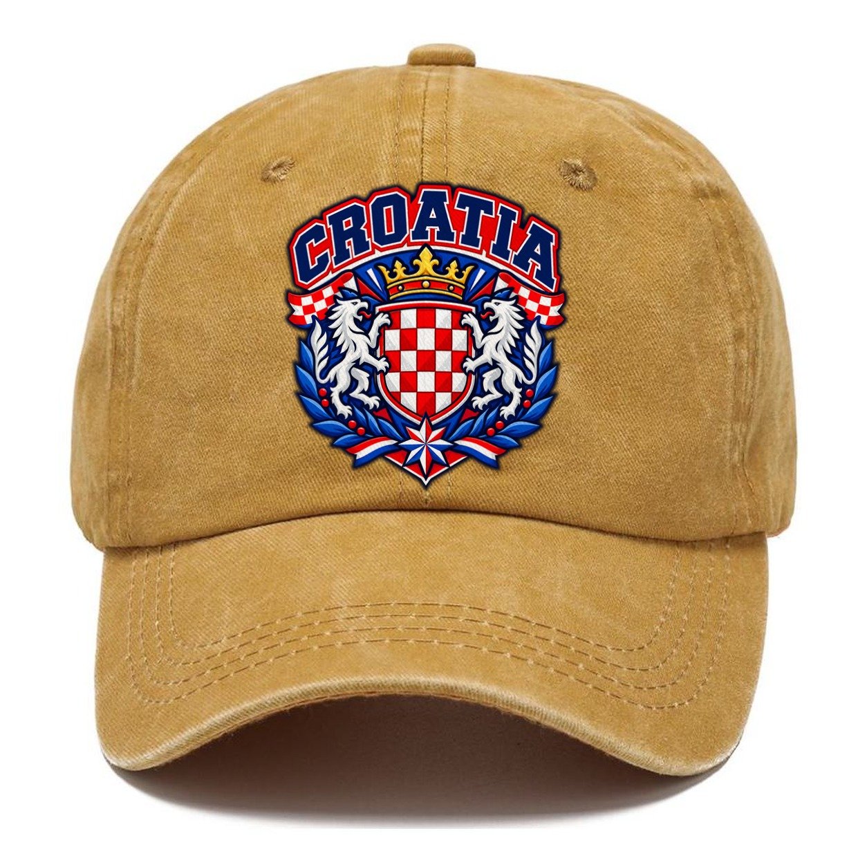 Croatia Retro Badge Country Logos Classic Cap – Golden Harvest
