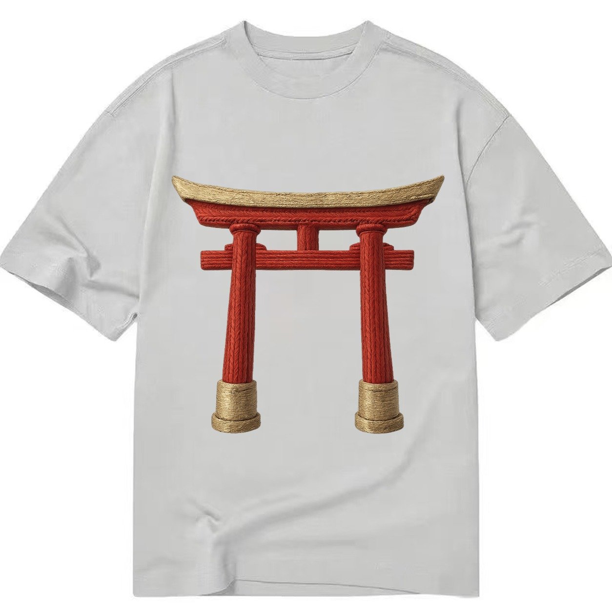 Japanese Torii Gate Shrine Entrance Red Thread Spiritual Gat Classic T-shirt – Grey