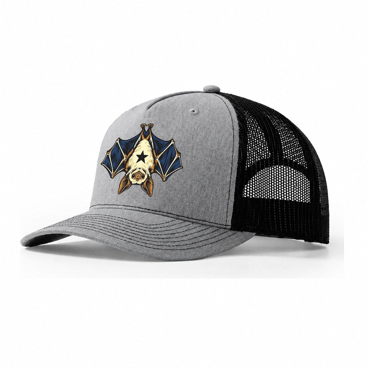 Pallid Bat Star Belly Sundown Familiars Trucker Hat – Sport Grey Black