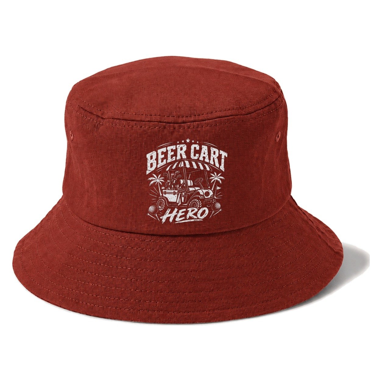 Beer Cart Hero Golf Life Bucket Hat – Red