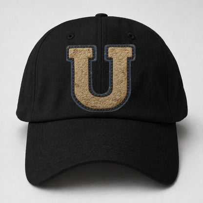Varsity Chenille U Monogram Baseball Cap – Black