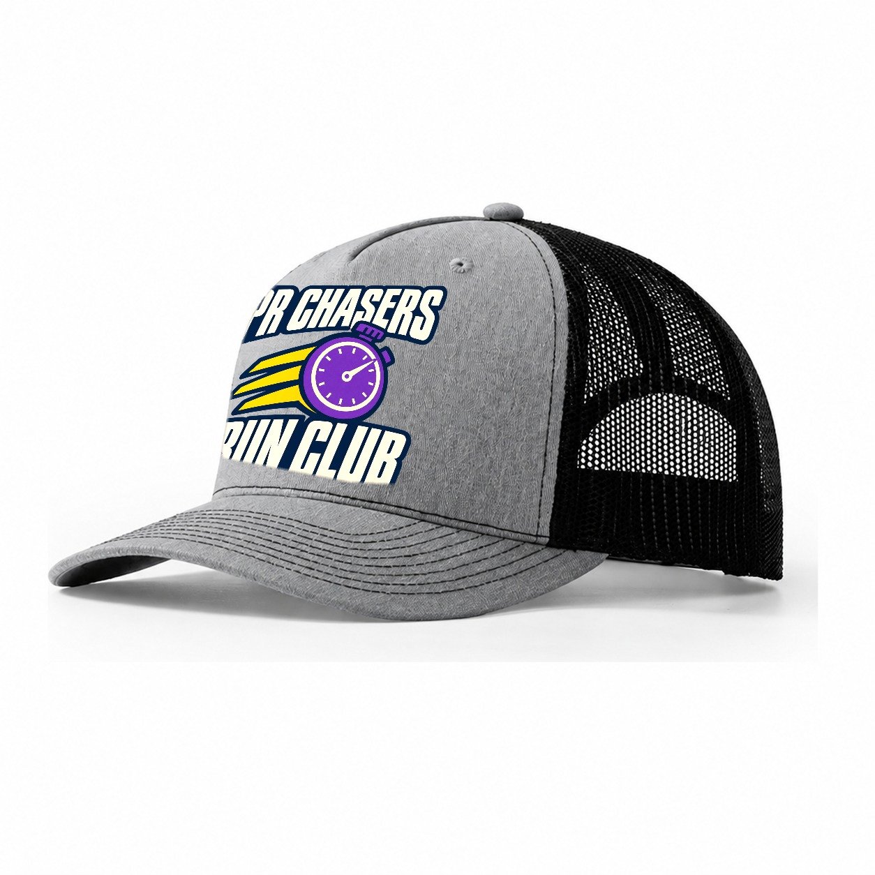 Pr Chasers Run Club 90S Running Clubs Trucker Hat – Sport Grey Black