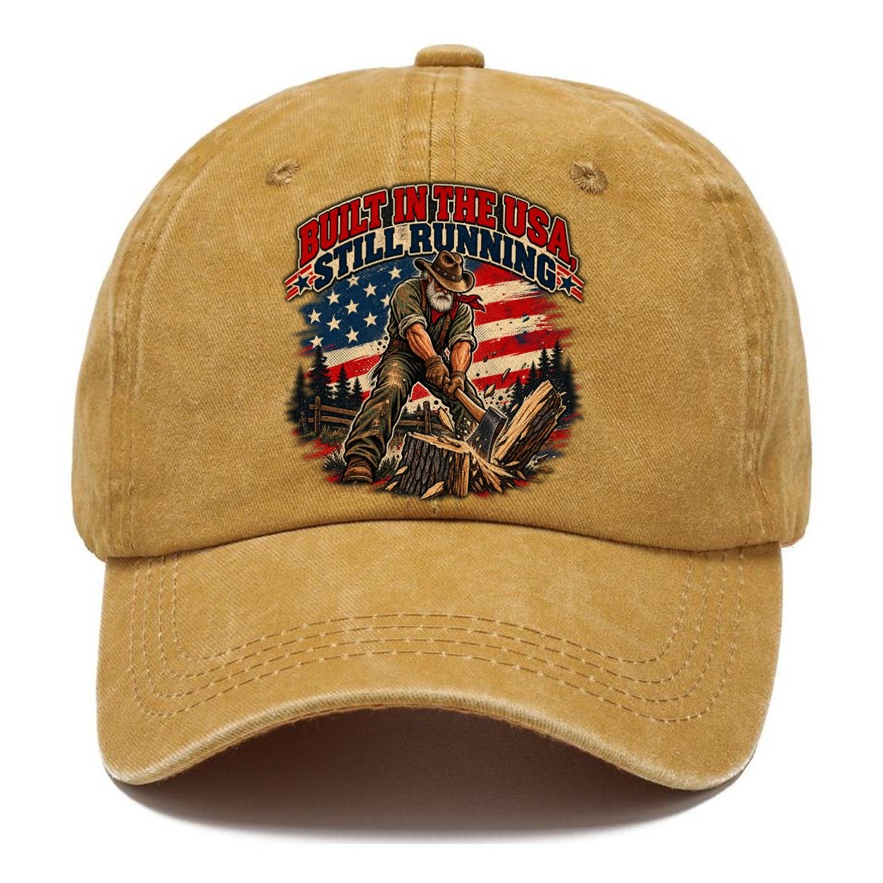 Built In The Usa Still Running Old Man Strong Classic Cap – Golden Harvest
