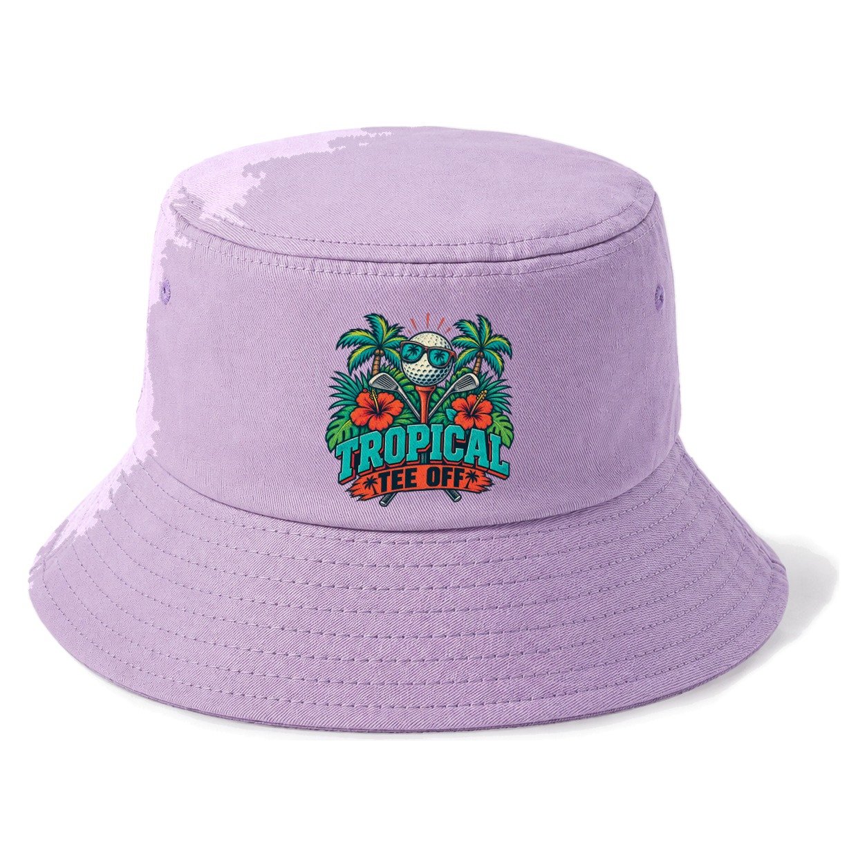 Tropical Tee Off Golf Life Bucket Hat – Purple