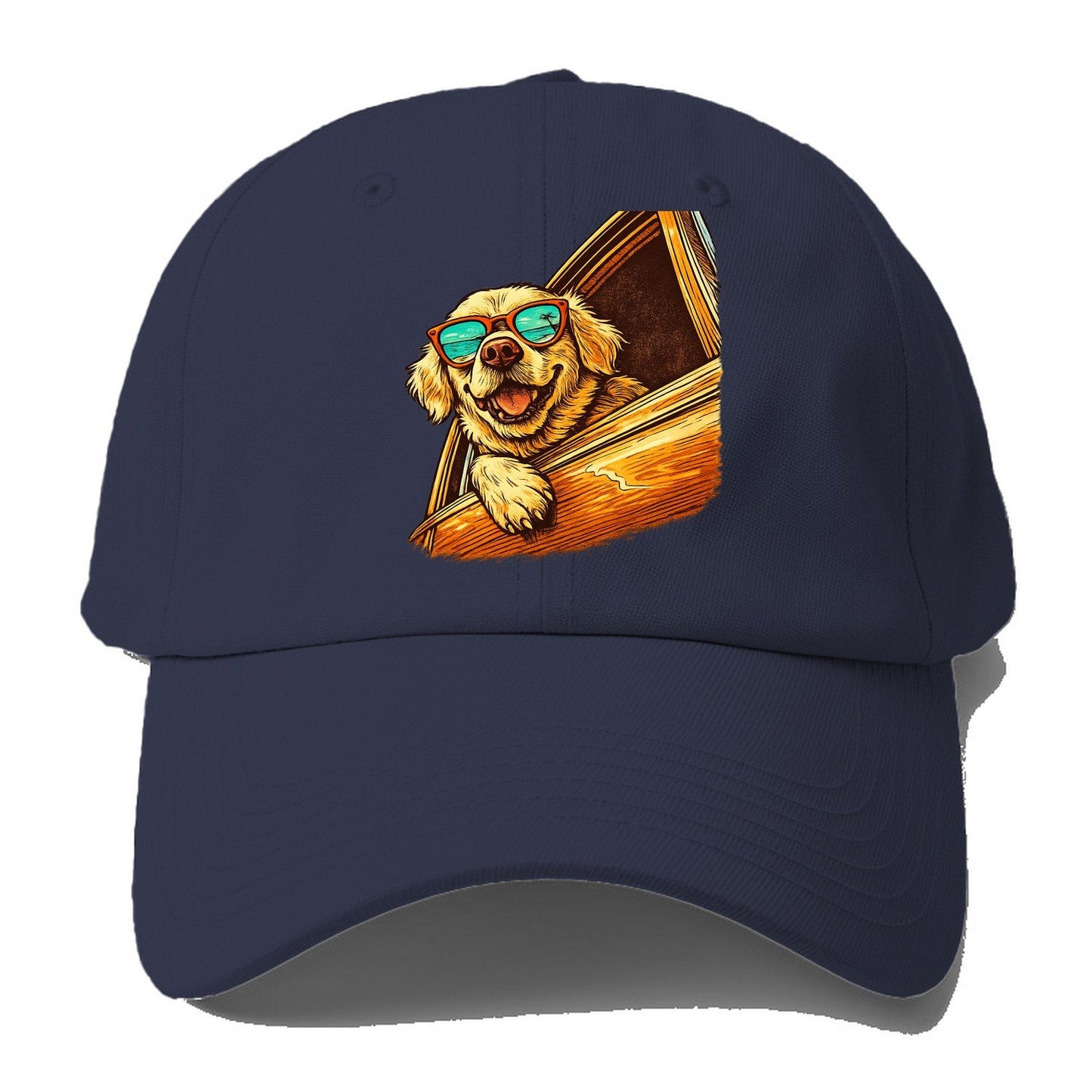 Golden Retriever Shades Road Trip Baseball Cap – Twilight Navy