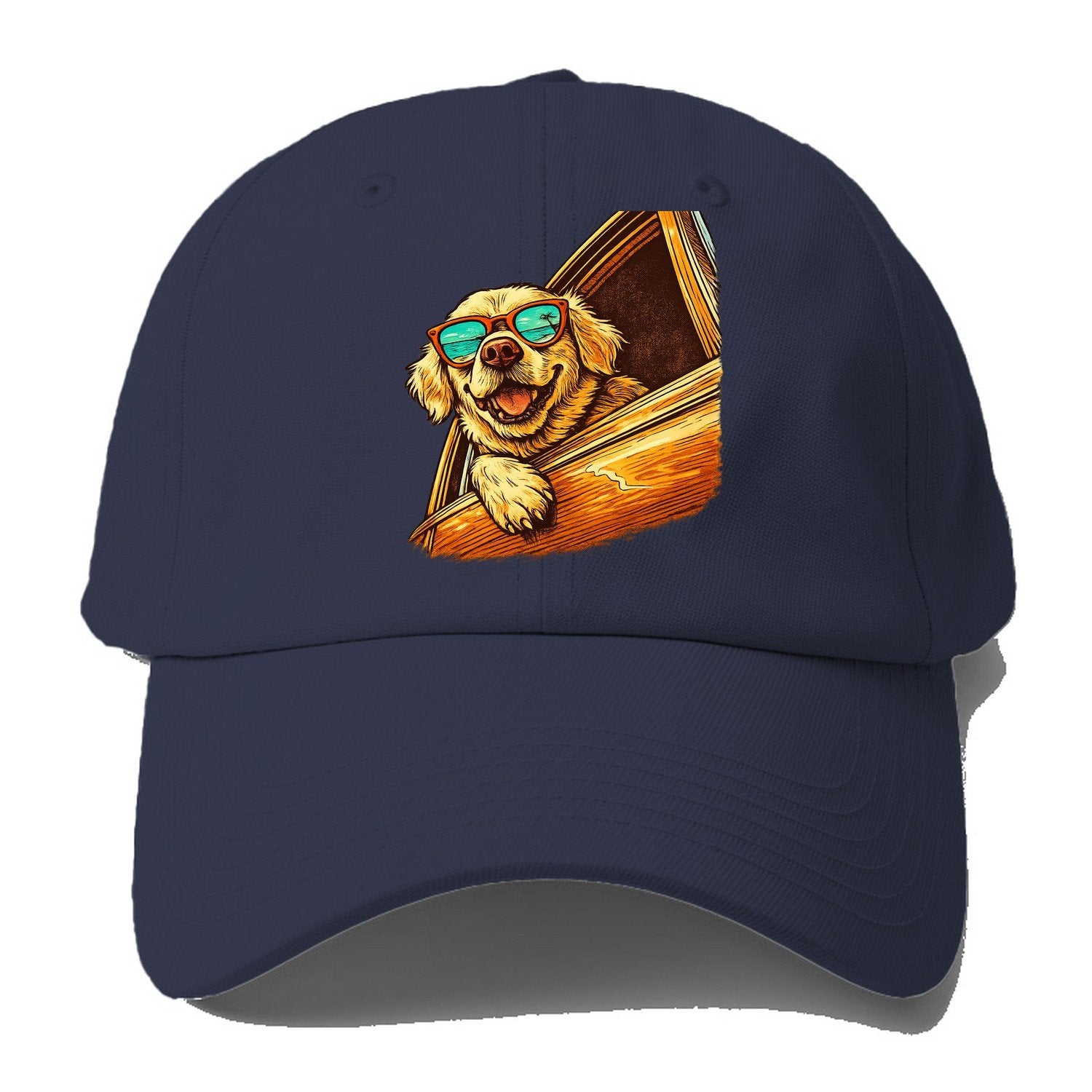 Golden Retriever Shades Road Trip Baseball Cap – Twilight Navy