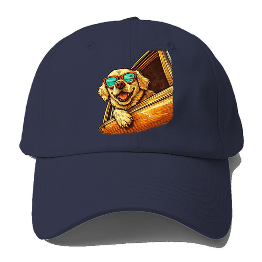 Golden Retriever Shades Road Trip Baseball Cap – Twilight Navy