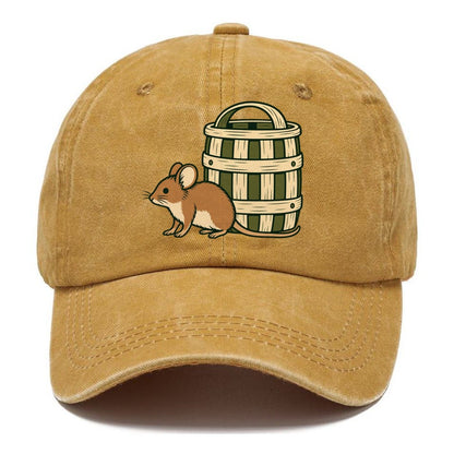 Field Mouse And Basket Foraging And Mycology Classic Cap – Golden Harvest