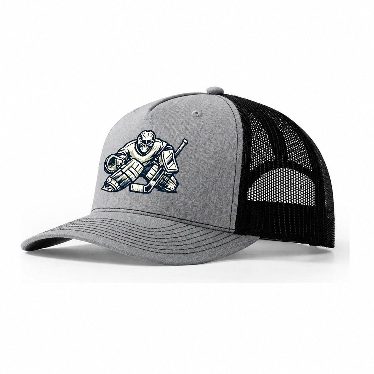 Hockey Goalie Right Hand Catch Trucker Hat – Sport Grey Black