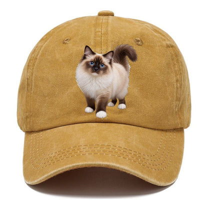 Birman Standing Three Quarter Realistic Cat Portrait Classic Cap – Golden Harvest