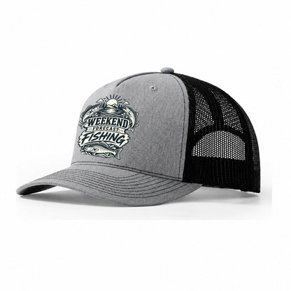 Weekend Forecast Fishing Fishing Elegant Trucker Hat – Sport Grey Black