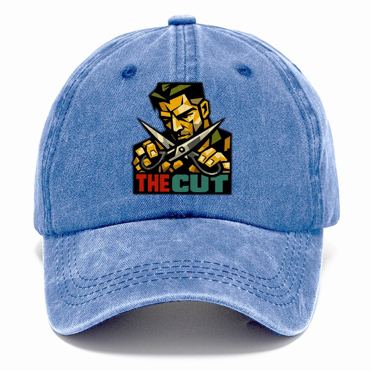 Barber Work Scissors Held Architectural Precision Classic Cap – Summer Sky