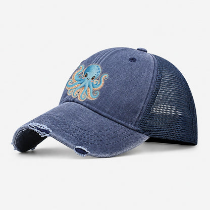 Starfish Little Twist Sea Sprite Washed Trucker Hat – Navy
