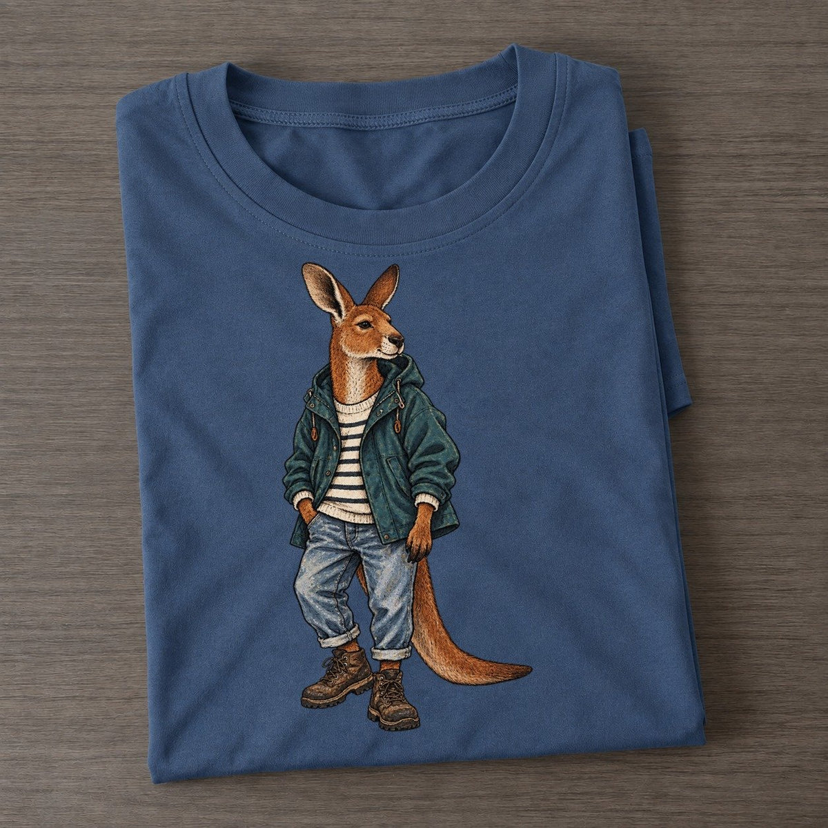 Red Kangaroo Wardrobe Portrait Wild Wardrobe Portraits Classic T-shirt – Twilight Navy