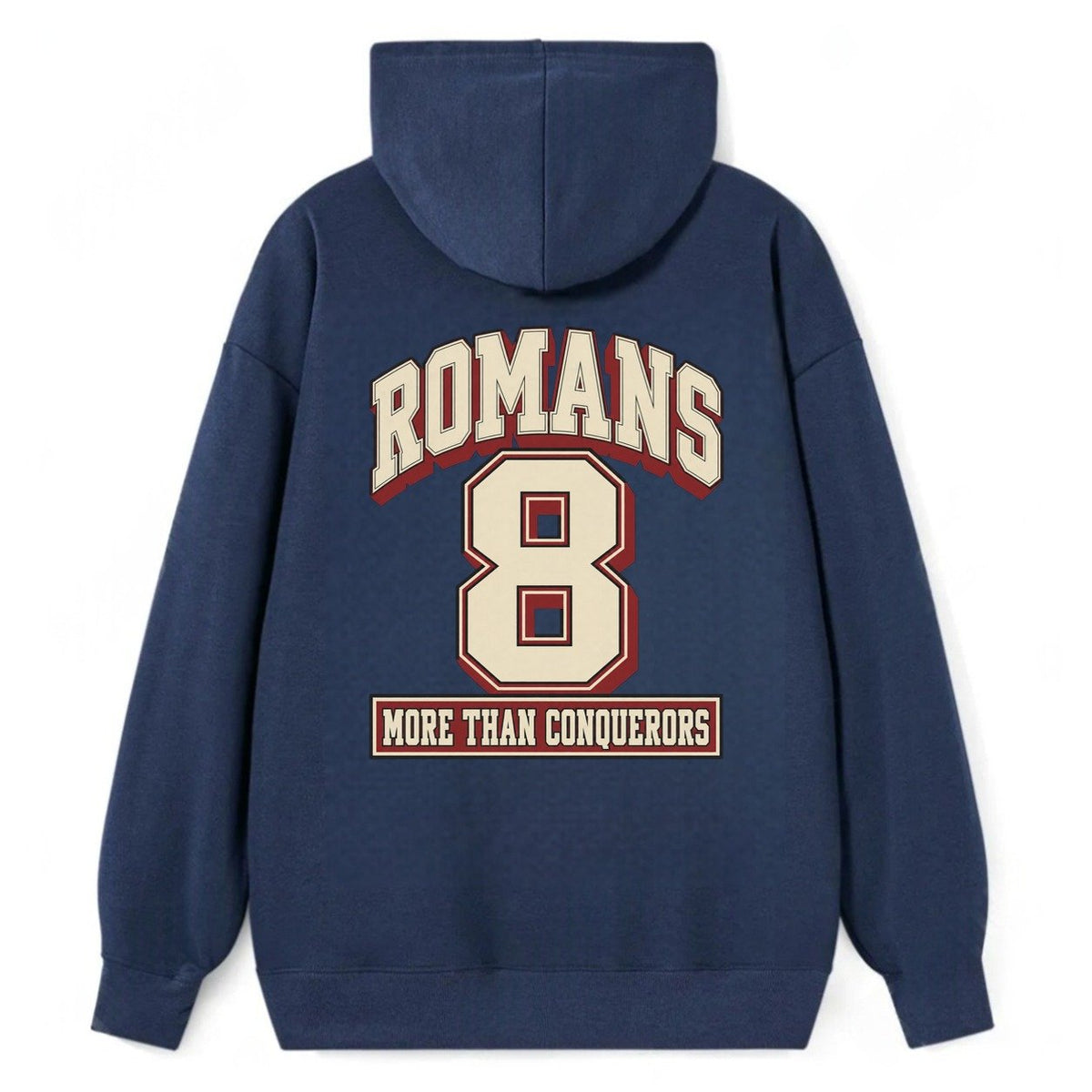 Romans 8 Varsity Chapel Varsity Classic Pullover Hoodie – Navy