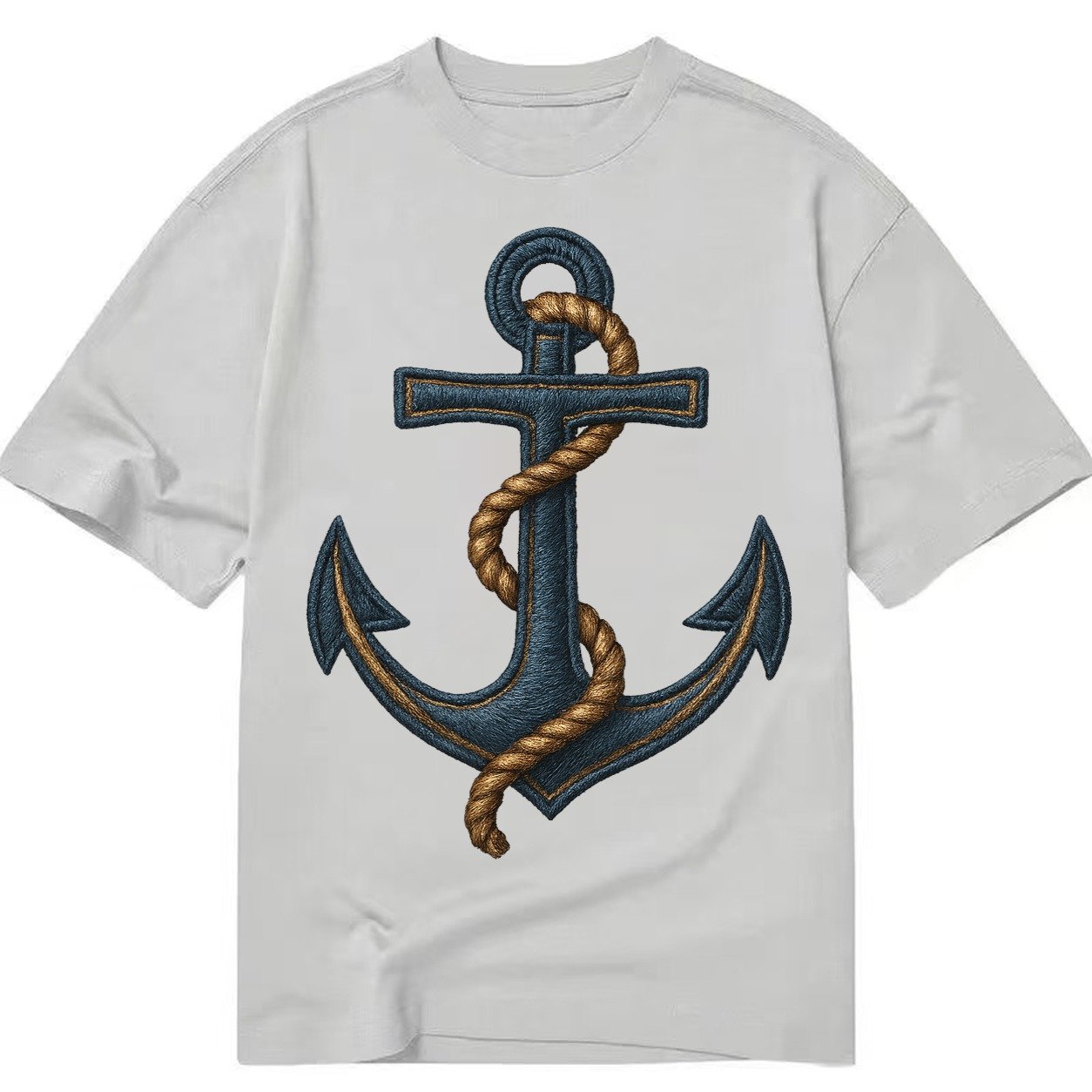 Anchor And Rope Nautical Illustration Classic T-shirt – Grey