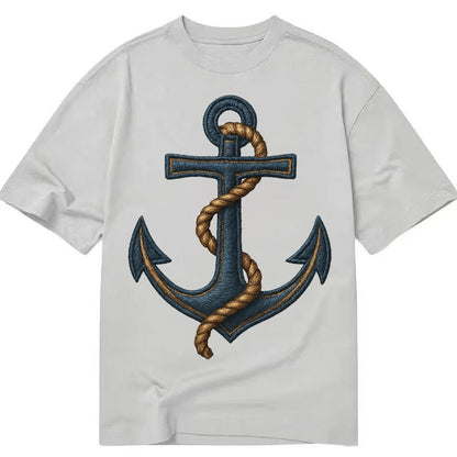 Anchor And Rope Nautical Illustration Classic T-shirt – Grey