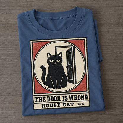 The Door Is Wrong Neko Says No Classic T-shirt – Twilight Navy