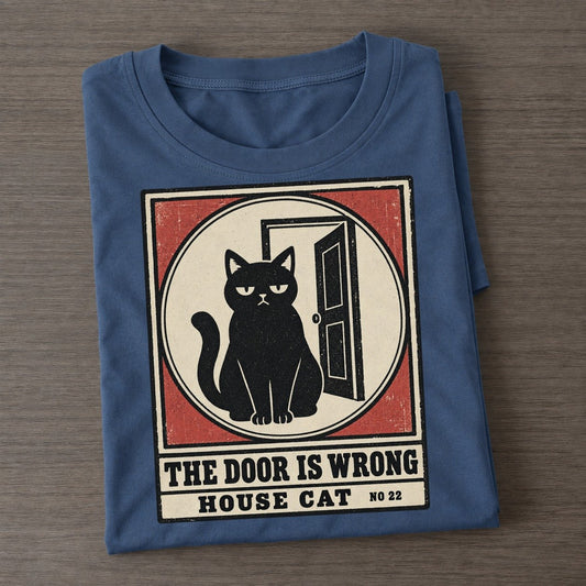 The Door Is Wrong Neko Says No Classic T-shirt – Twilight Navy