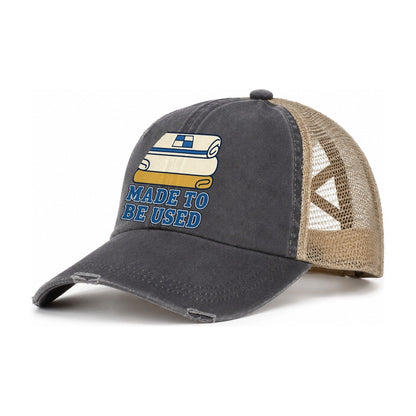 Made To Be Used Sewing And Quilting Women's Ponytail Trucker Hat – Charcoal Khaki